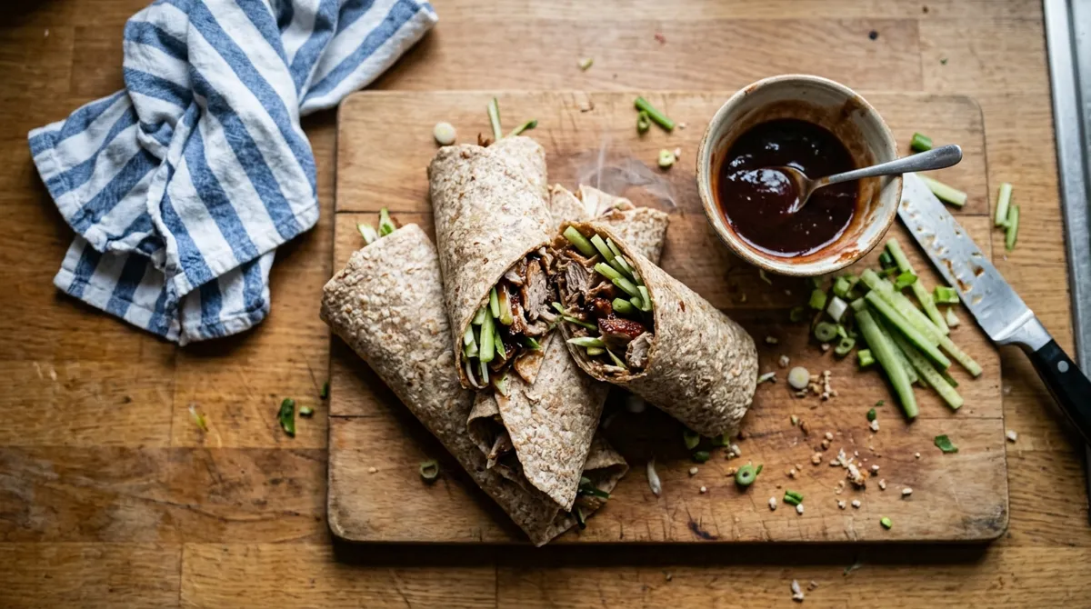 Hoisin-style crispy duck wraps