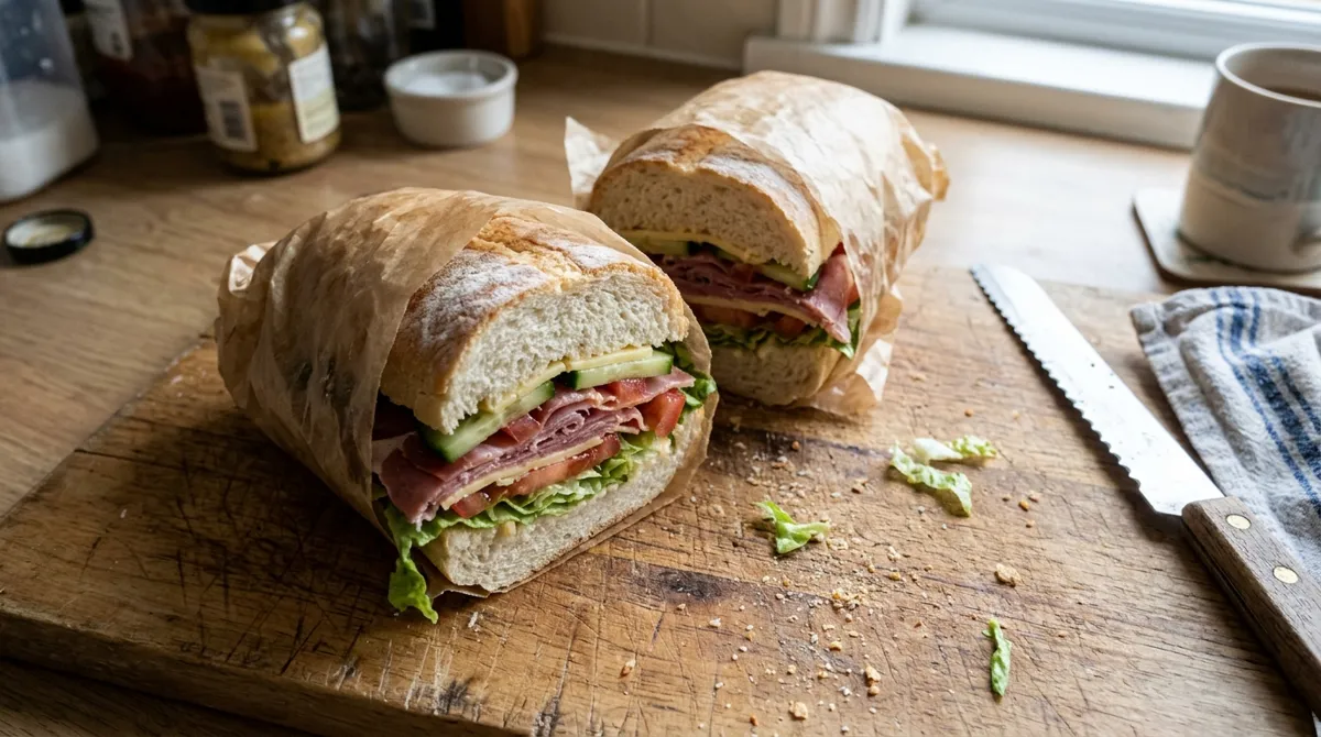 Ham and cheddar crunch sub