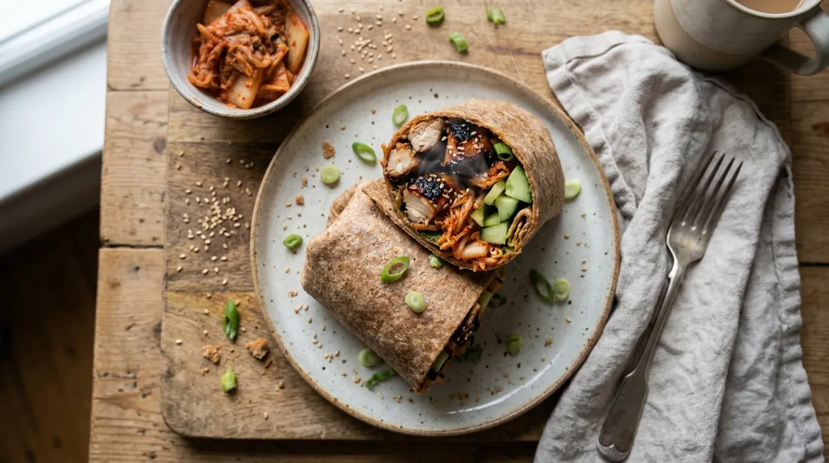 Korean-style BBQ chicken wrap