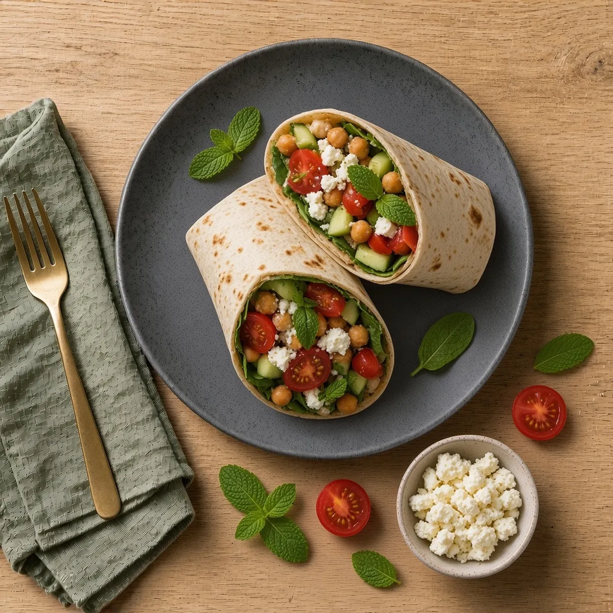 Meal-deal swap: smashed chickpea and feta wrap
